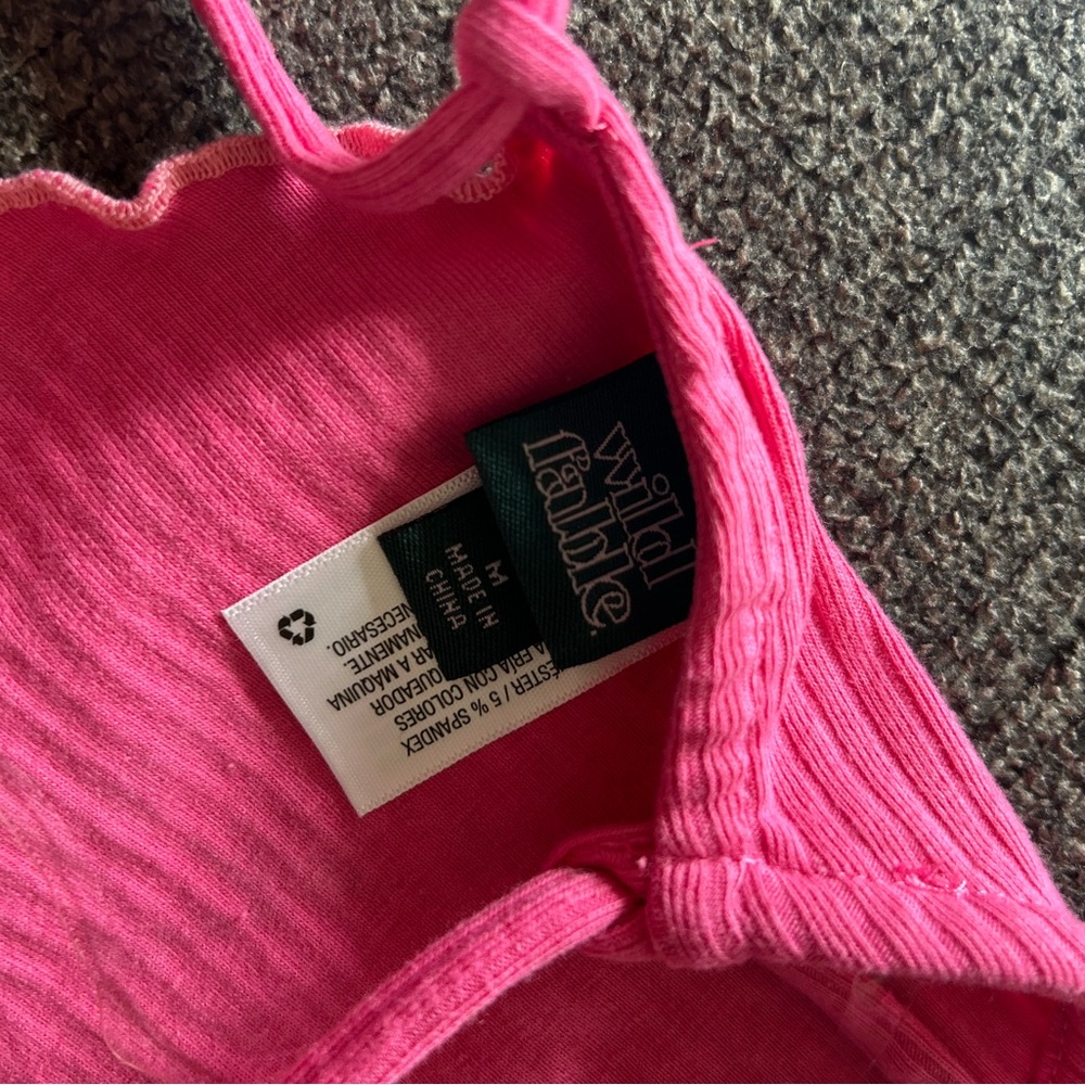 Wild Fable Pink Ribbed Crop Top - Picture 3 of 3